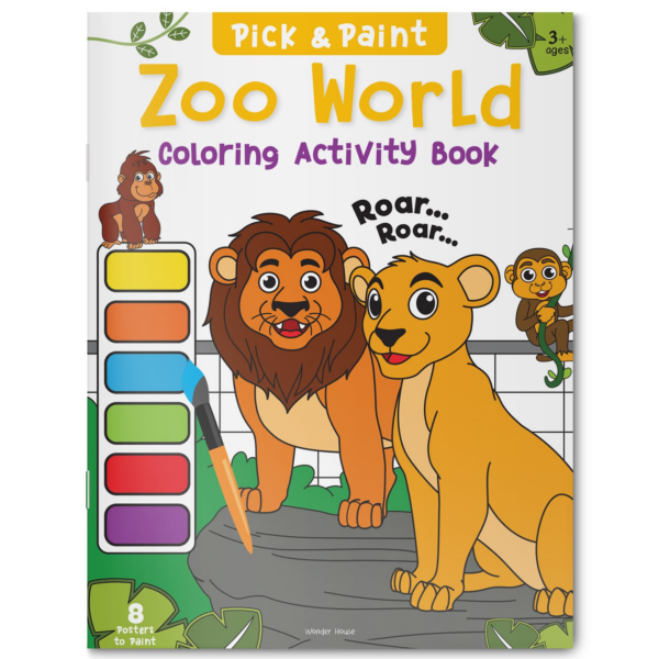 Pick And Paint Coloring Activity Book For Kids: Zoo World