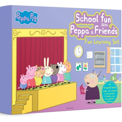 Peppa Pig - School Fun With Peppa & Friends : Fun Learning Set (With Wipe And Clean Mats, Coloring Sheets, Stickers, Appreciation Certificate, Crayon Set And Pen)