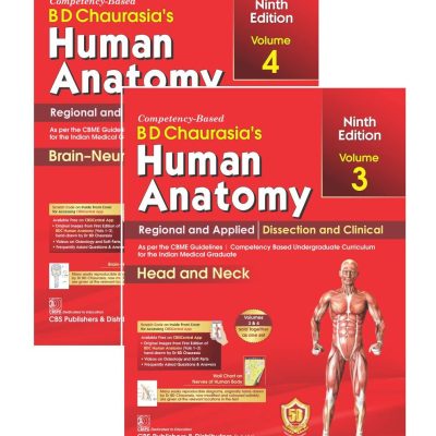 Bd Chaurasias Human Anatomy 9Ed Vol 3 And 4 Regional And Applied Dissection And Clinical Head And Neck Brain Neuroanatomy (Pb 2023) Set Of 2 Vols