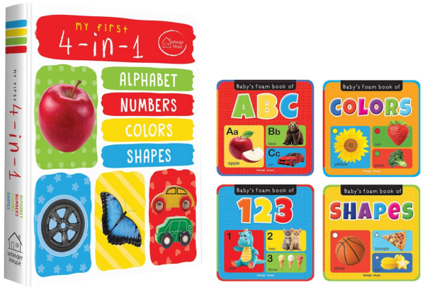 Gift Set of Foam Books: Foam Books For Babies (ABC Alphabet, 123 Numbers, Colors, Shapes)