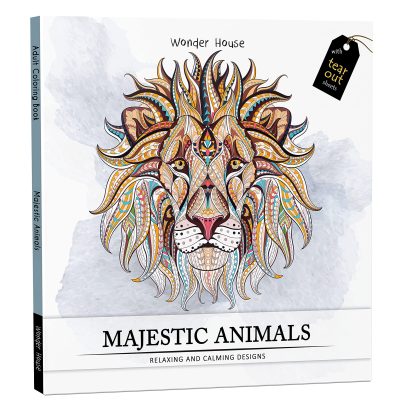 Majestic Animals: Colouring books for Adults with tear out sheets