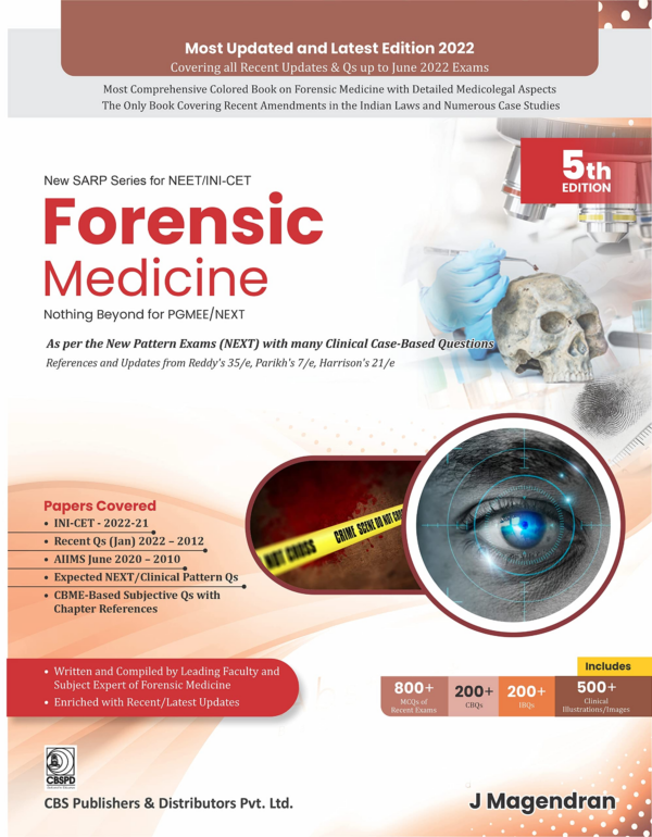 NEW SARP SERIES FOR NEET/INI-CET Forensic Medicine Nothing beyond for PGMEE/NEXT, 5th Ed.