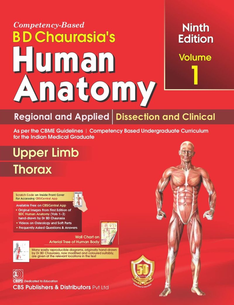 Bd Chaurasias Human Anatomy 9Ed Vol -1 Regional And Applied Dissection & Clinical Upper Limb Thorax (Pb-2023)