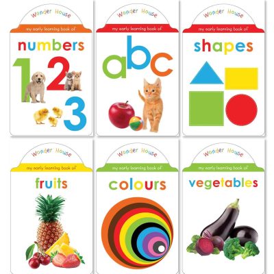 My First Boxset of Board Books: ABC, Numbers, Shapes, Colours, Fruits and Vegetables (Pack of 6 Early Learning Board Books For Kids)