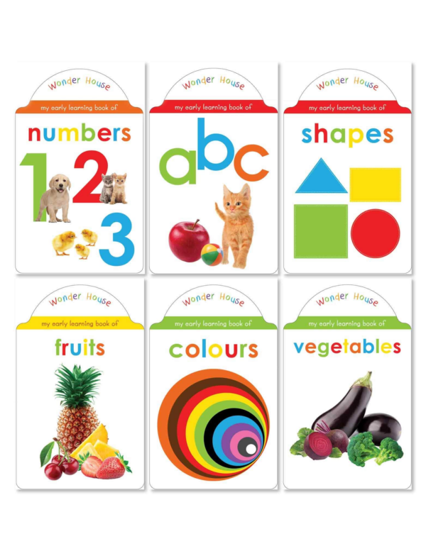 My First Boxset of Board Books: ABC, Numbers, Shapes, Colours, Fruits and Vegetables (Pack of 6 Early Learning Board Books For Kids)
