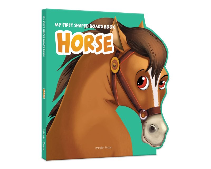 My First Shaped Board Book Illustrated Horse - Animal Picture Book For Kids Age 2+ Board Book