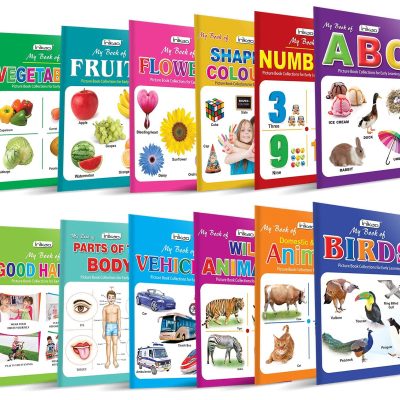 Early Learning Picture Books Boxset : Pack of 12 Picture Books For Kids (Wipe & Clean)- Alphabet, Animals, Numbers, Fruits, Birds, Shapes & Colors, Wild Animals, Vegetables, Transport, Flowers, Professions & Part of Body