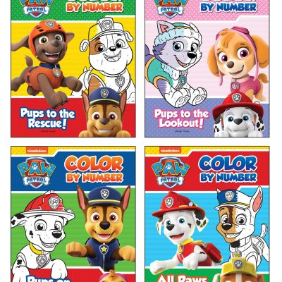 Paw Patrol Color By Number Super Boxset : Pack Of 4 Coloring Books For Kids