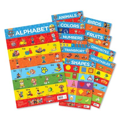 Paw Patrol - My First Early Learning 10 Charts for Children: Learn with Paw Pups (Alphabet, Animals, Birds, Colors, Fruits, Numbers, Opposites, Shapes, Transport, Vegetables)