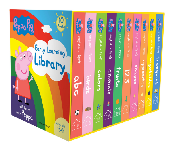 Peppa Pig Early Learning Library (English-Hindi): Boxset of 10 Bilingual Board Books For Children