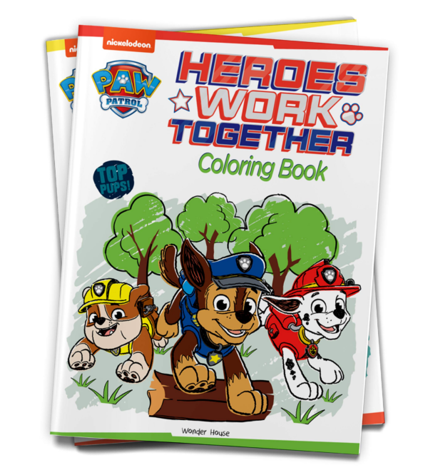 Heroes Work Together: Paw Patrol Coloring Book For Kids