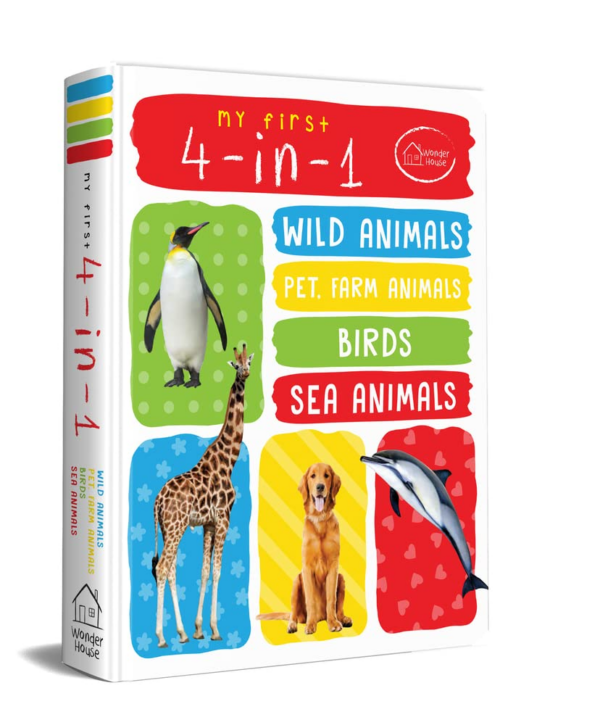 My First 4-in-1 One Wild Animals, Pet and Farm Animals, Birds, Sea Animals: Padded Board Books
