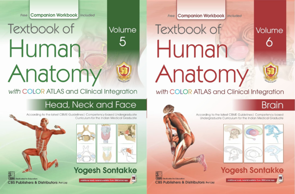 Textbook Of Human Anatomy With Color Atlas And Clinical Integration Volume 5 Head , Neck And Face & Volume 6 Brain , 2 Volume Set