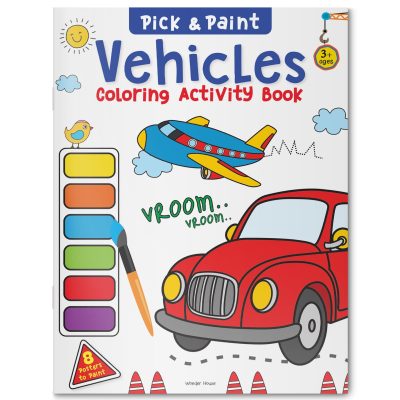 Pick And Paint Coloring Activity Book For Kids Vehicles