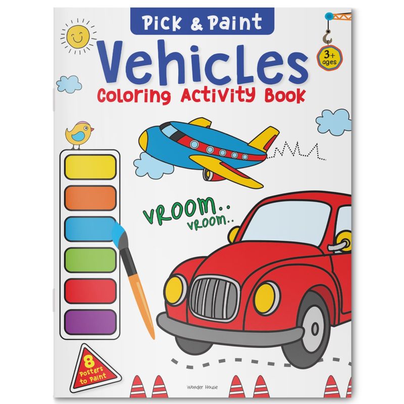 Pick And Paint Coloring Activity Book For Kids Vehicles