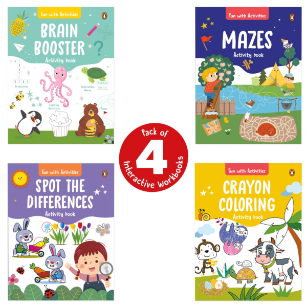 Fun with Activities Pack (4 Books Pack) (Penguin Early Learning Series): A set of 4 Fun and Interactive Activity Books for PreSchool Kids, Toddlers