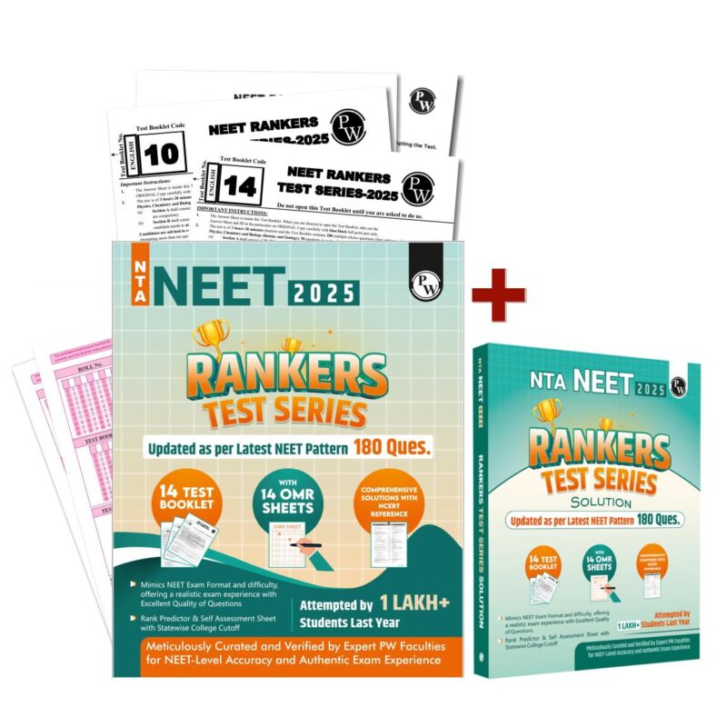 PW NTA NEET Rankers Test Series 2025 Updated as per Latest NEET Pattern 180 Questions Verified & Curated by Expert Faculties | 10 Full Syllabus + 4 Part Syllabus (Class 11 & 12) | OMR Sheet