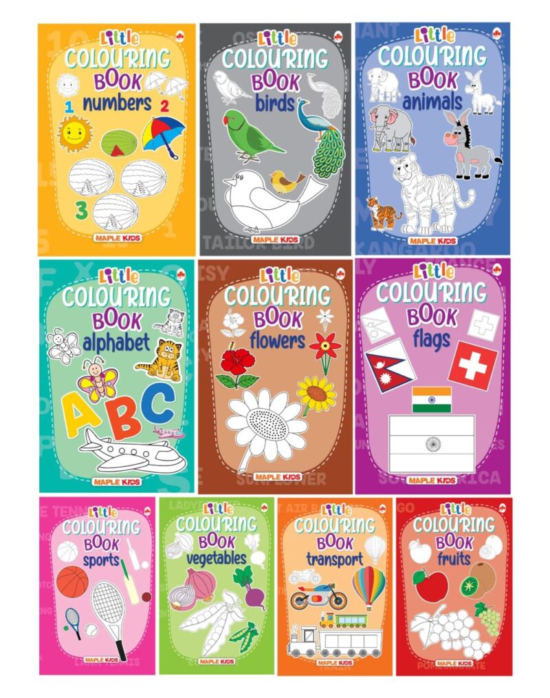 Little Colouring Books for Kids (Set of 10 Books) - Gift to children for painting