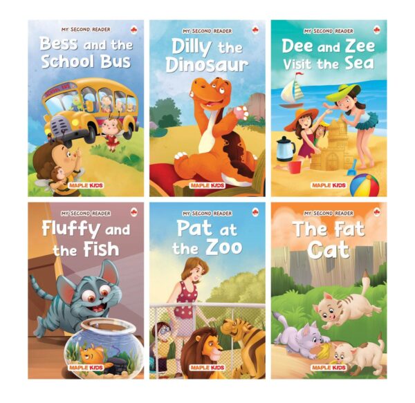 Story Books for Kids - Second Reader (Illustrated) (Set of 6 Books) - Phonic stories - Bedtime Stories - 3 Years to 6 Years Old - Read Aloud to Infants