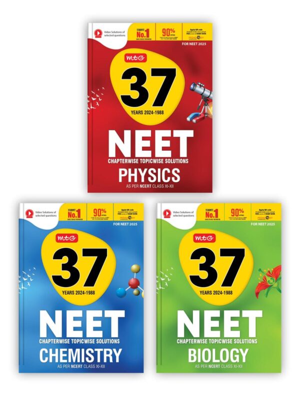 MTG 37 Years NEET Previous Year Solved Question Papers with NEET PYQ Chapterwise Topicwise Solutions Physics