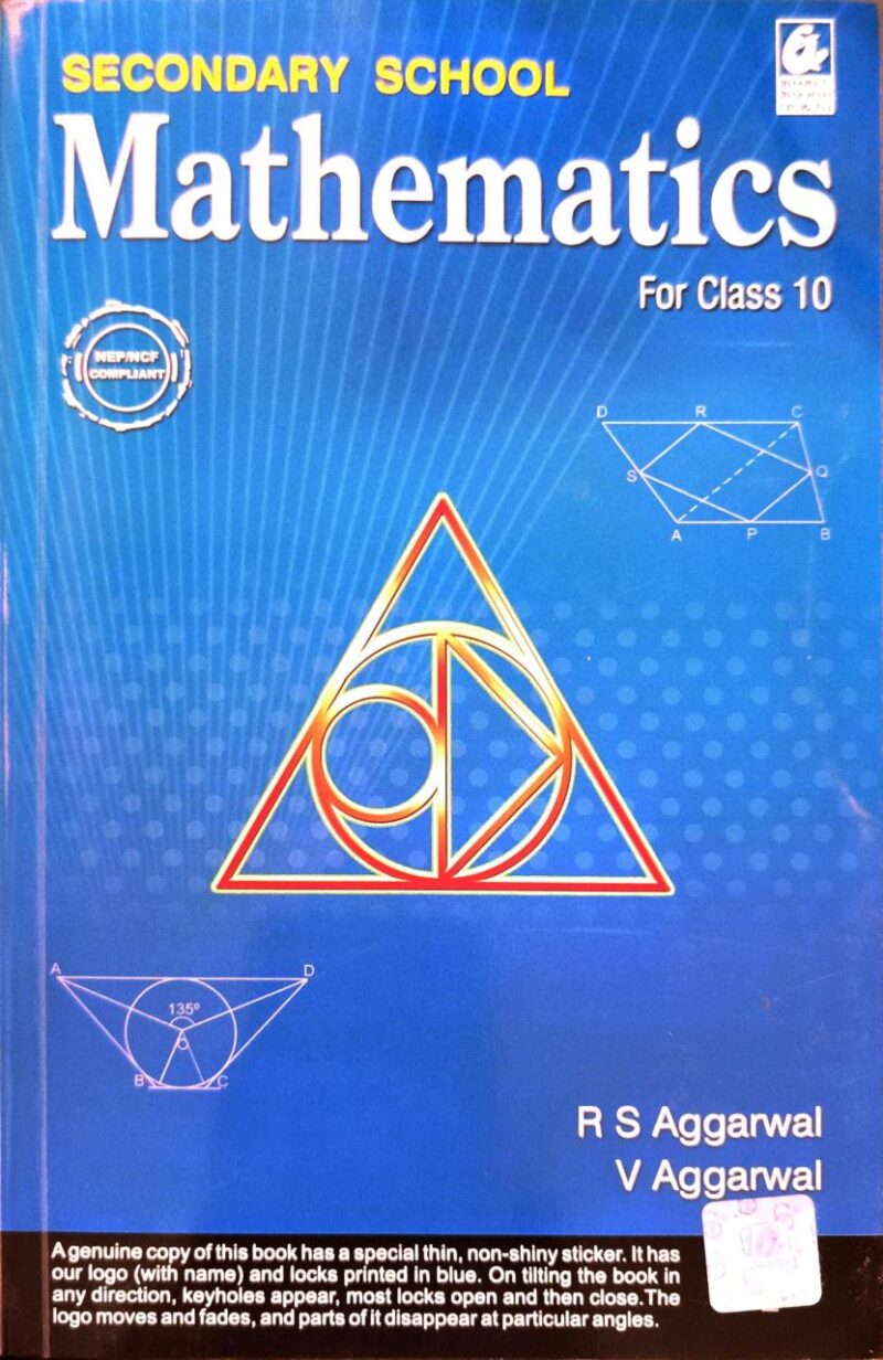 Secondary School Mathematics for Class 10 - CBSE - by R.S. Aggarwal Examination 2025-26