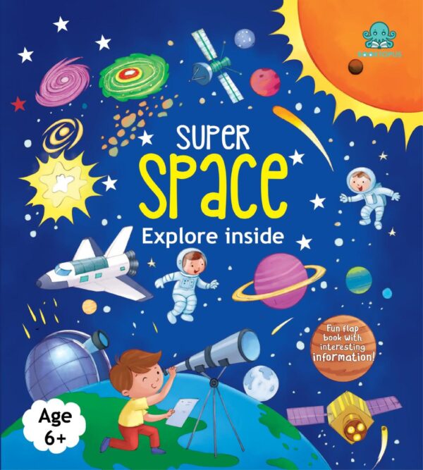 Booktopus Lift-the-Flap Learning Book - Explore The Outer Space Knowledge Book for Kids - Interactive Learning Books 6+ Years - Educati