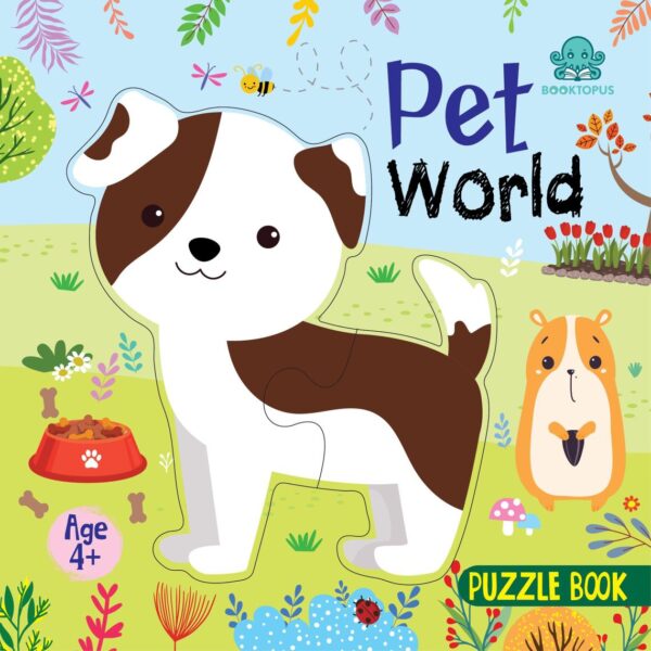 Booktopus Square Puzzle Board Book - Pet World Learning Puzzle with Easy Grip Pieces - Educational Toys for Kids 4+ Years - Motor Skills De