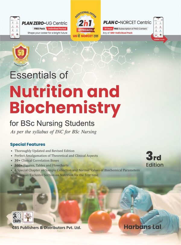 Essentials of Nutrition and Biochemistry For BSc Nursing Students 3rd Ed. (PB-2023) [Paperback] Harbans Lal