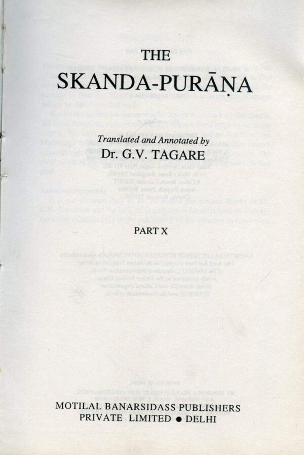 Skanda Purana - Part 10: Ancient Indian Tradition and Mythology - Vol. 58: v.58
