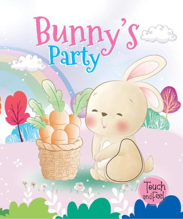 Booktopus Touch and Feel Board Book - Bunny's Party Sensory Book for Toddlers - Textured Baby Books for 4+ Years - Interactive Learning Book