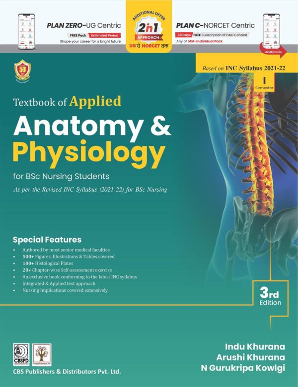 Textbook of Applied Anatomy and Physiology for BSc Nursing Students. 3rd Ed.