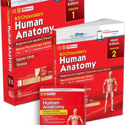 Combo Set of BD Chaurasia's Human Anatomy 9/e (Vol 1 + Vol 2 + Companion Booklet ) Special Physiotherapy Edition