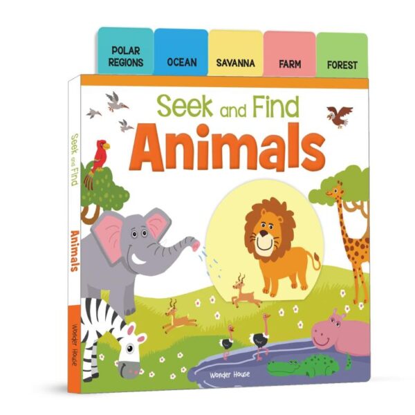 Wonder House Books Kid Seek And Find - Animals : Early Learning Toy Board Books With Tabs