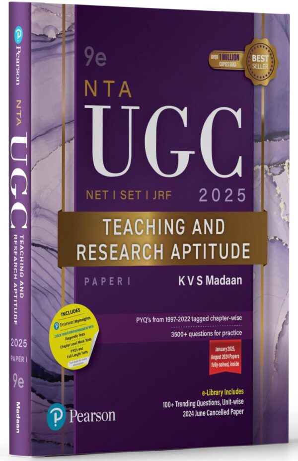 Pearson NTA UGC NET 2025 Paper 1 by KVS Madaan | Teaching & Research Aptitude | NET/SET/JRF | 3500+ Practice Questions | Unit-wise Previous Years’ Questions (1997-2022) | Fully Solved Papers from 2022-2025 | Chapter-wise Digital Diagnostic Tests