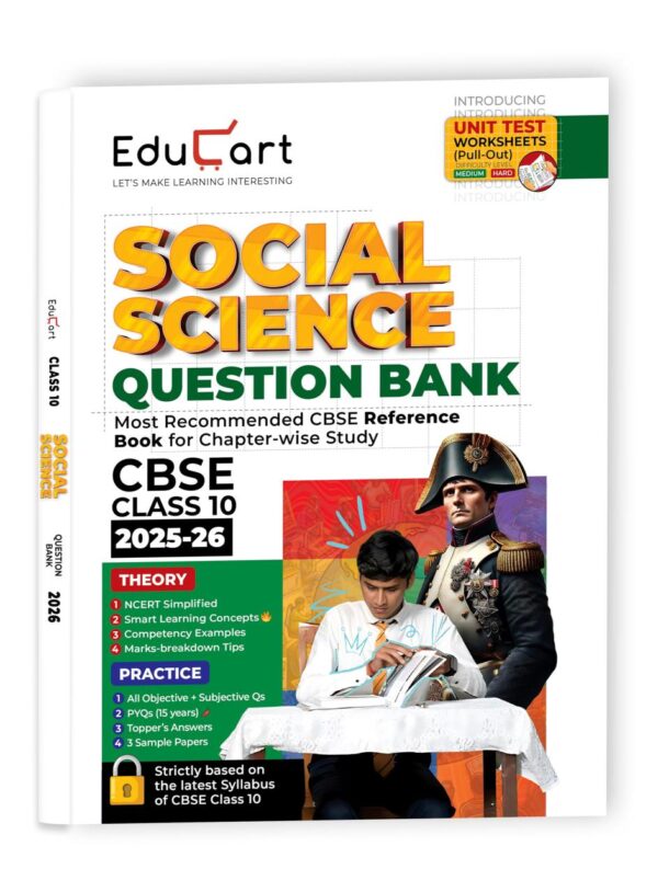 Educart CBSE Question Bank Class 10 Social Science 2025-26 on new Syllabus 2026 (Introducing Unit Test Worksheets)