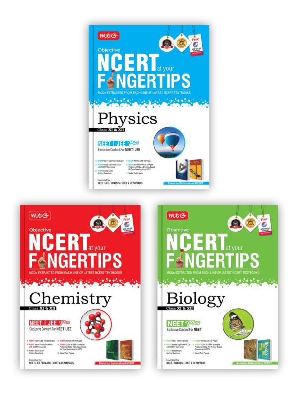 MTG Objective NCERT at your FINGERTIPS Physics Chemistry & Biology (Set of 3 Books) - NCERT NEET/JEE Trend Indicator Notes with HD Pages Exam Archive & MCQs | NEET-JEE Books (Based on NCERT Latest Pat [Paperback] MTG Editorial Board