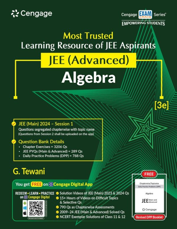 JEE Advanced Algebra with Free Online Assessments and Digital Content (Concept videos and Solution videos) 2024