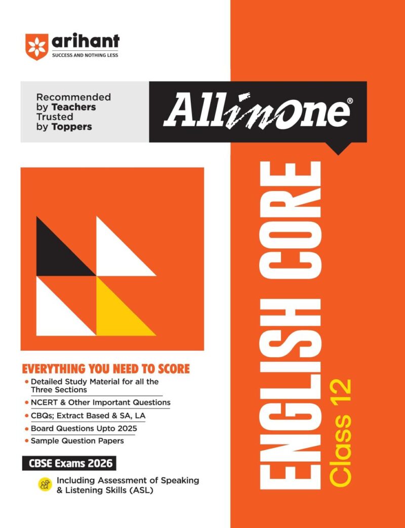 Arihant All in One English Core Class 12 for CBSE Exams 2025-26 | Detailed Study Material for all Three Sections