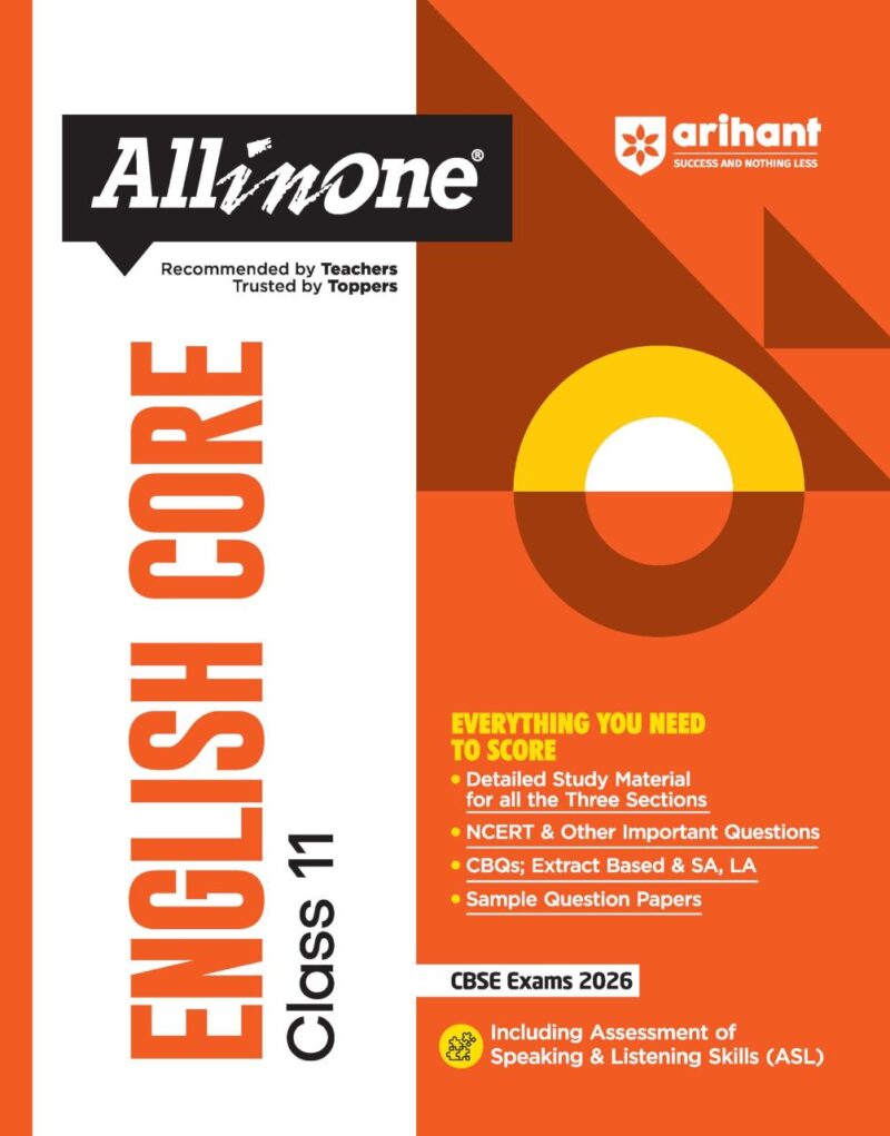 Arihant All in One English Core Class 11 for CBSE Exams 2025-26 | Revised Edition as per latest syllabus | Detailed Study Material for all Three Sections