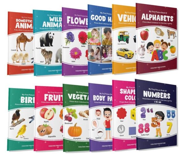 Picture Book collections (set of 12) for kids age 2+ early learning education - Perfect for Homeschooling Kindergarten and Nursery Students