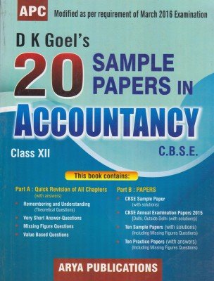 20 Sample Papers in Accountancy Class XII