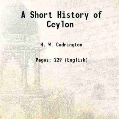 A Short History of Ceylon [Hardcover]