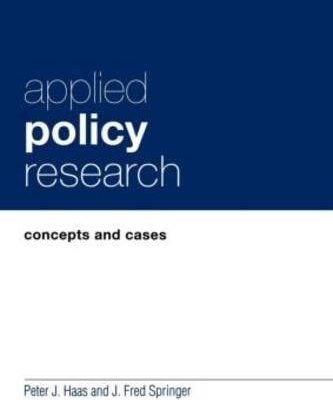 Applied Policy Research: Concepts and Cases