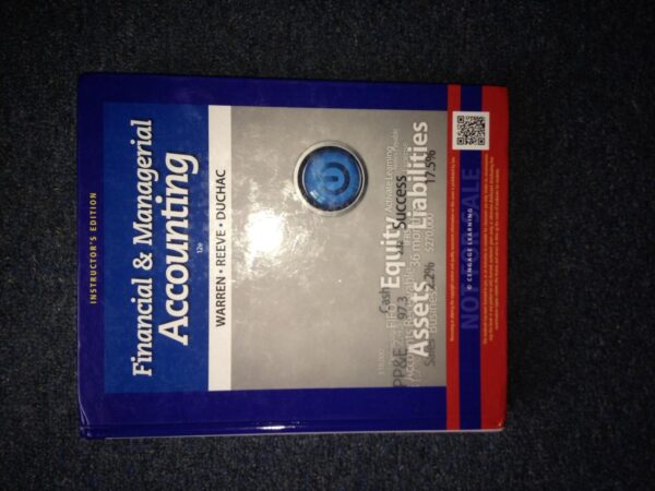 Financial and Managerial Accounting