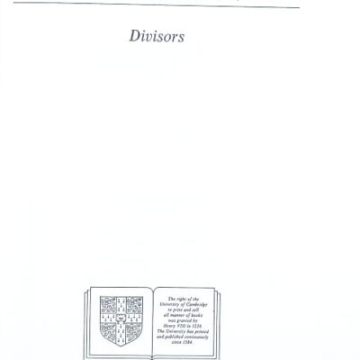Divisors (Cambridge Tracts in Mathematics)