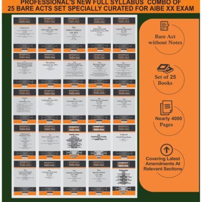 PROFESSIONAL'S AIBE Exam 25 Bare Acts Set without Notes New Syllabus
