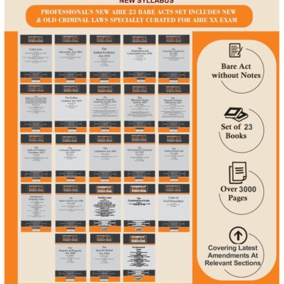NEW SYLLABUS PROFESSIONAL'S AIBE 23 Bare Acts set without Notes
