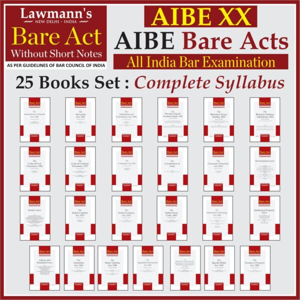 AIBE Bare Acts without Notes | 25 Books Set Combo | Full Syllabus with 50+ Acts including New Criminal Laws BNSS