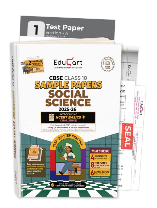 Educart CBSE Sample Paper Class 10 2025-26 Social Science (Introducing exclusive step-by-step new practice concept on 2026 pattern)