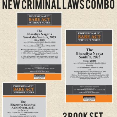 PROFESSIONAL'S AIBE Exam New Criminal Laws Combo 3 Bare Acts set without Notes